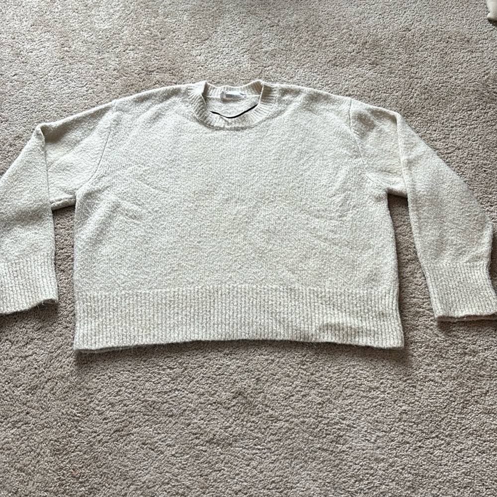 Cream crew neck sweater